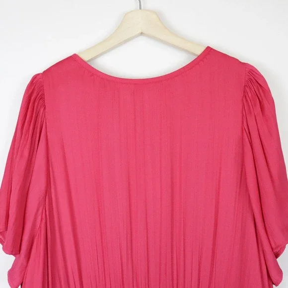 NWOT Anthropologie Somerset Silky Hot Pink Maxi Dress / 3X - Picture 4 of 9